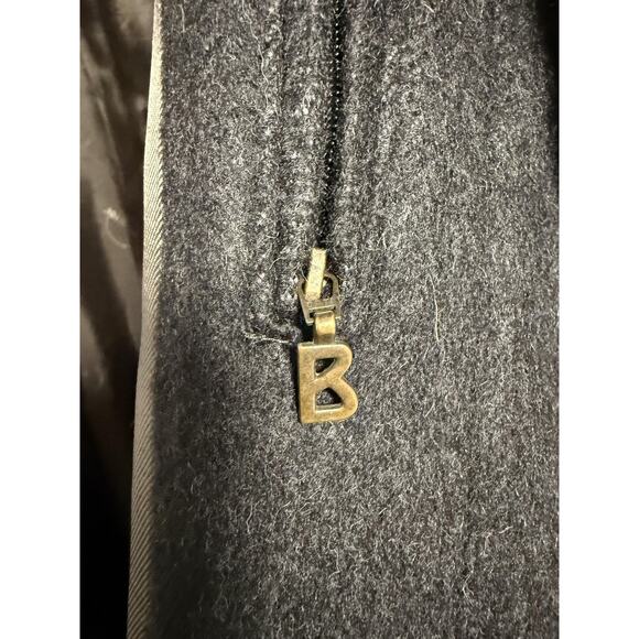 Bogner Coat woman Large Charcoal Belted Overcoat Made in West Germany - Picture 9 of 16